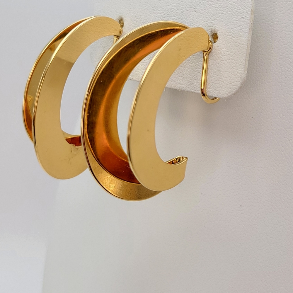 Gold-tone Half Hoop Clip-on Earrings
